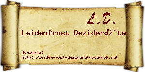 Leidenfrost Dezideráta névjegykártya